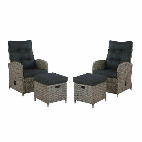 Guarderia Monaco All-Weather Set with Two Reclining Chairs & Two Ottomans - 4 Piece GU3232853